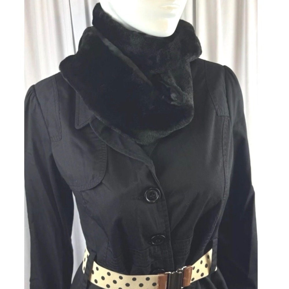 Ruyi Black Faux Fur Collar Scarf Stole Wrap Neck Warmer Winter Accessory 66-44 - Picture 8 of 11